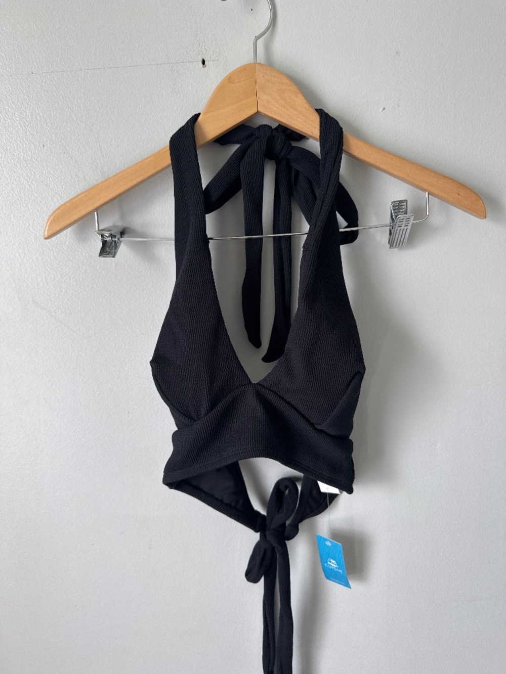 CUPSHE black halter bikini top